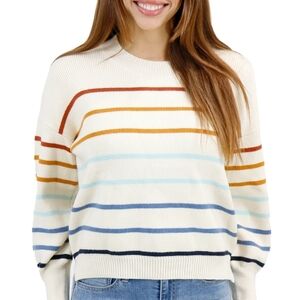 Grace & Lace Multicolor Striped Crew Neck Sweater